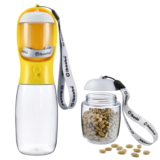 Dog Water Bottle with Food Container