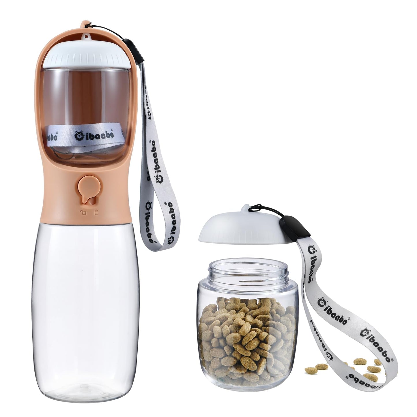 Dog Water Bottle with Food Container
